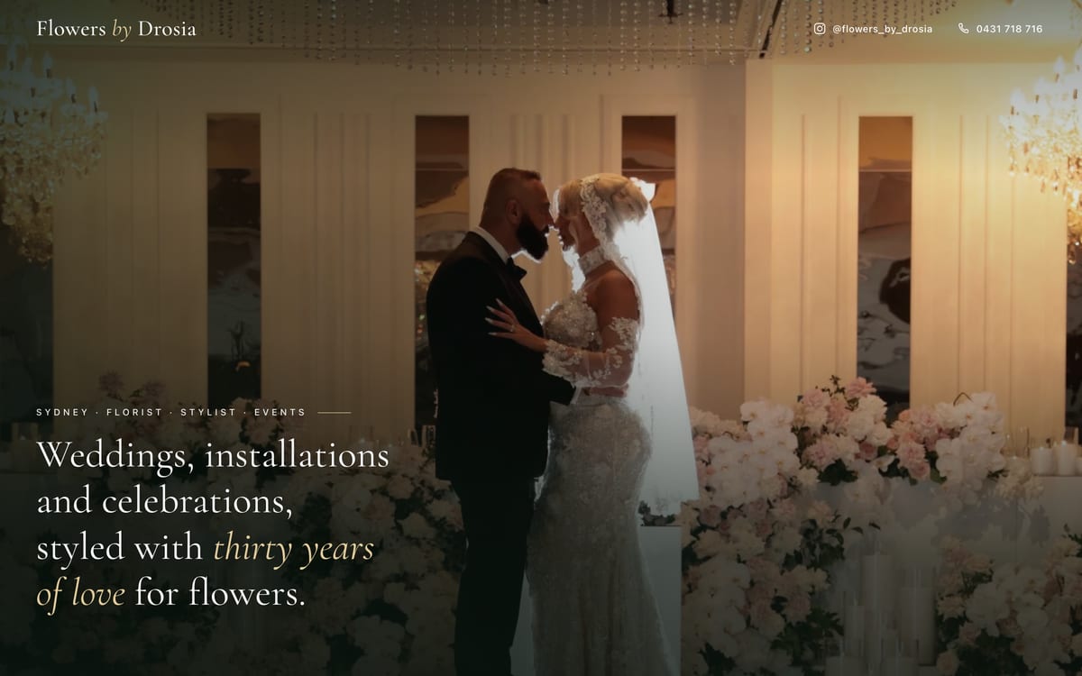 Home page of the Flowers by Drosia website