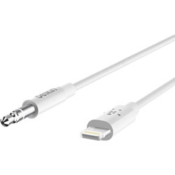 BELKIN 1.8M LIGHTNING TO 3.5MM AUDIO CABLE, MFi, WHITE