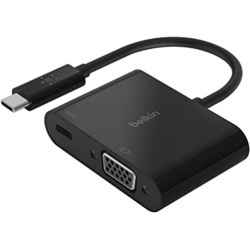 BELKIN ADAPTER USB-C TO VGA (SUPPORT 1080P) AND USB-C PD, 60W PASS THRU, 2 YR WTY