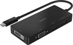 BELKIN 4 PORTS VIDEO ADAPTER,  USB-C TO HDMI (4K), DP(4K), VGA AND DVI,  2YR WTY
