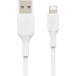 BELKIN 2M USB-A TO LIGHTNING CHARGE/SYNC CABLE, MFi, WHT, 2 YR WTY