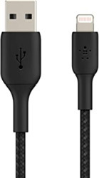 BELKIN 2M USB-A TO LIGHTNING CHARGE/SYNC CABLE, BRAIDED, MFi, BLK, 2 YR WTY