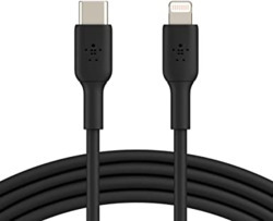 BELKIN BOOSTCHARGE 1M USB-C TO LIGHTNING CHARGE/SYNC CABLE, MFi, BLACK, 2 YR