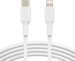 BELKIN 1M USB-C TO LIGHTNING CHARGE/SYNC CABLE, MFi, WHITE, 2 YR