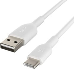 BELKIN 1M USB-A TO USB-C CHARGE/SYNC CABLE, WHITE, 2YR WTY