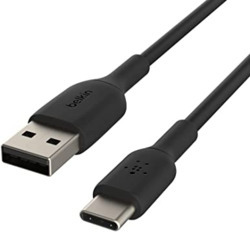 BELKIN 2M USB-A TO USB-C CHARGE/SYNC CABLE, BLACK, 2YR WTY