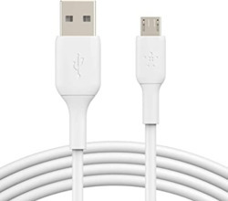 BELKIN 1M MICRO USB TO USB-A CHARGE/SYNC CABLE, WHT, 2 YR WTY