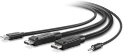 BELKIN KVM DUAL DISPLAY PORT COMBO CABLE (DP(2)/USB A/AUDIO TO DP(2)/USB B/AUDIO), TAA